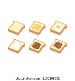 Vector Set Variant Jam Bread Simple Vector Design