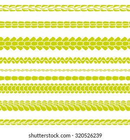 Vector Set of Variety Gold Chain Silhouettes Isolated on White Background