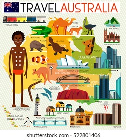 Vector Set of Various  Australia Icons