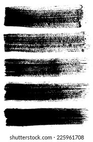 vector set of various black brush strokes