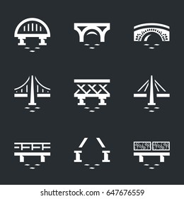 Vector Set of Various Bridges Icons.