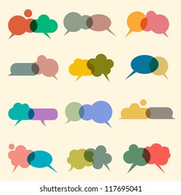 Vector set of various bubbles for speech