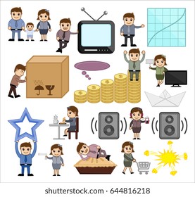 Vector Set of Various Business Cartoon Concepts