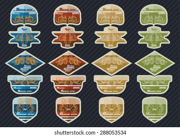 Vector set of various colored product label templates