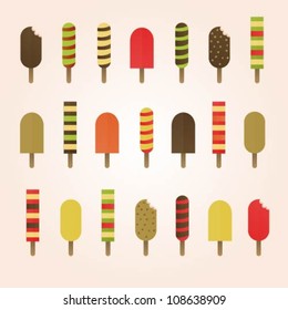 Vector set of various colorful ice creams