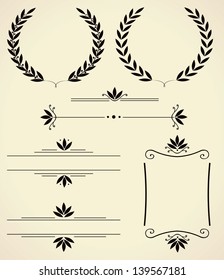 Vector set of various elements for design and page decoration.