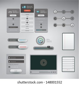 Vector set of various elements used for User Interface projects