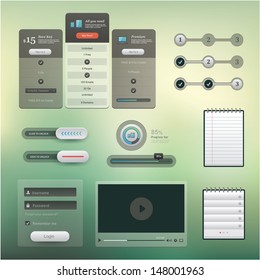 Vector set of various elements used for User Interface projects