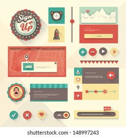 Vector set of various elements used for User Interface projects