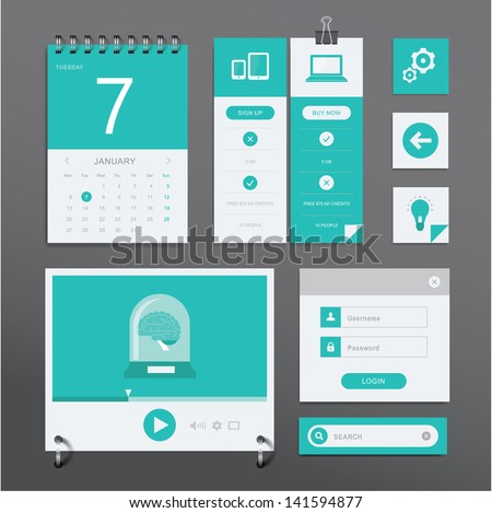 Vector set of various elements used for User Interface projects