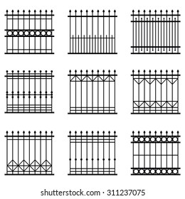 vector set of various fences