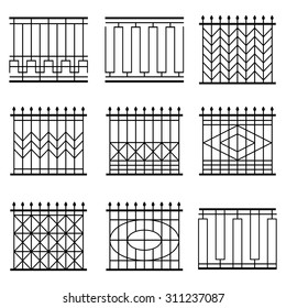 vector set of various fences