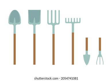 Conjunto de vectores de diversas herramientas de jardinería | Artículos de jardinería y agricultura | Conjunto de herramientas agrícolas | Instrumentos de jardín.