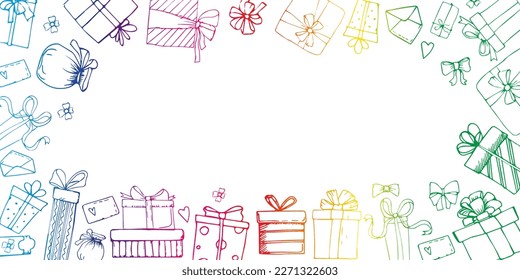 Vector set of various gift boxes. easy to edit. Flat design.