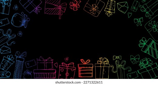 Vector set of various gift boxes. easy to edit. Flat design.