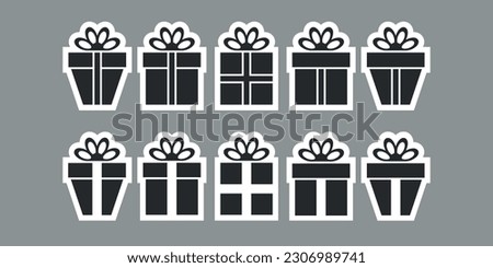 Vector set of various gift boxes. Flat design.