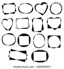 Vector set of various Hand Drawn frames.