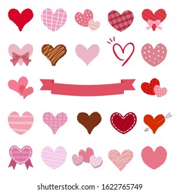 Vector set of various heart icons