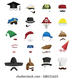 vector set of various invisible men with hats 