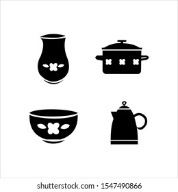 Vector set of various kitchen tools