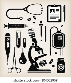 Vector set of various medical icons