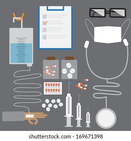 Vector set of various medical icons