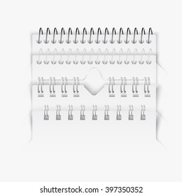 Vector set of various realistic notebook or calender spiral designs