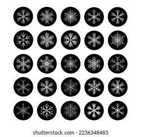 Vector set of various snowflakes icons.  illustration for web