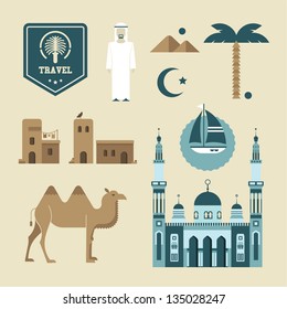 Vector set of various stylized Arabic icons