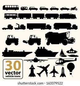 Vector Set of various transport icons