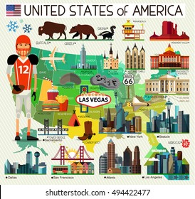 Vector Set of Various United States of America Icons