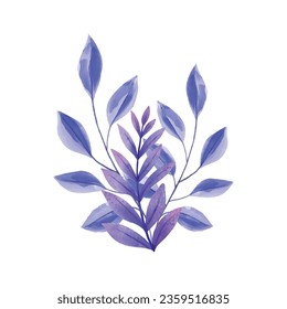 Vektorset mit verschiedenen Aquarellblättern auf transparentem Hintergrund