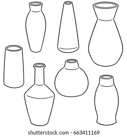 vector set of vase
