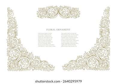 Vector set of vectorian ornamental design, vignettes for design template. Design elements in oriental style. Decor for invitations, greeting cards, certificates, thank you message.