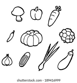 vector set of vegetable