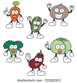 vector set of vegetable cartoon
