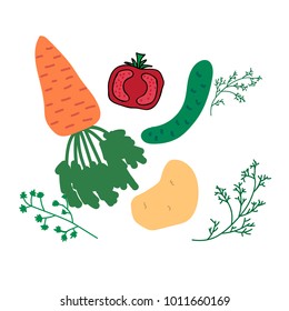 Vector set of vegetables.Eps10.