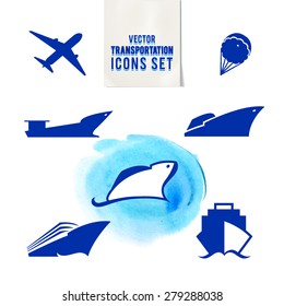 Vector set of vehicles for freight transport