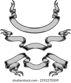 vector, set of ventage banners 