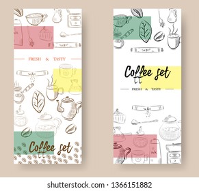 Vector set of vertical banners with Graphic design, Creativity, Illustration, Design tools, Precision website templates. Modern thin line flat style design.
