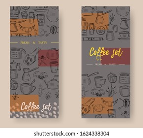 Vector set of vertical banners with Graphic design, Creativity, Illustration, Design tools, Precision website templates. Modern thin line flat style design.