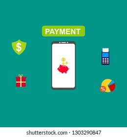 Vector set of vertical banners with Payment, Security code, Payment sync, e-commerce, Global market website templates. Modern flat style design.