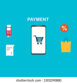 Vector set of vertical banners with Payment, Security code, Payment sync, e-commerce, Global market website templates. Modern flat style design.