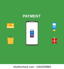 Vector set of vertical banners with Payment, Security code, Payment sync, e-commerce, Global market website templates. Modern flat style design.