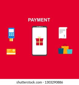 Vector set of vertical banners with Payment, Security code, Payment sync, e-commerce, Global market website templates. Modern flat style design.
