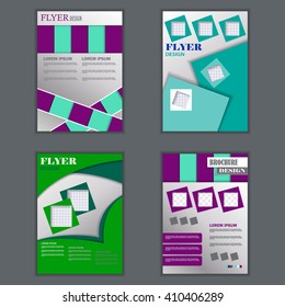 Vector set of vertical flyers for design . Editable A4 poster for business, magazine cover.