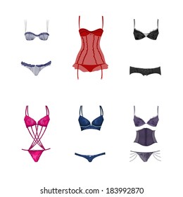 Vector Set Very Attractive Seductive Lingerie Stock Vector (Royalty ...