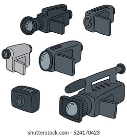 vector set of video camera