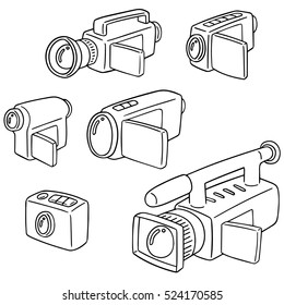 vector set of video camera