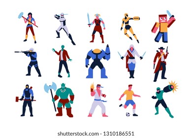 Vector Set Of Video Games Characters Isolated